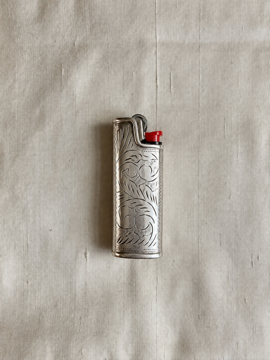 Engraved Silver Lighter Case