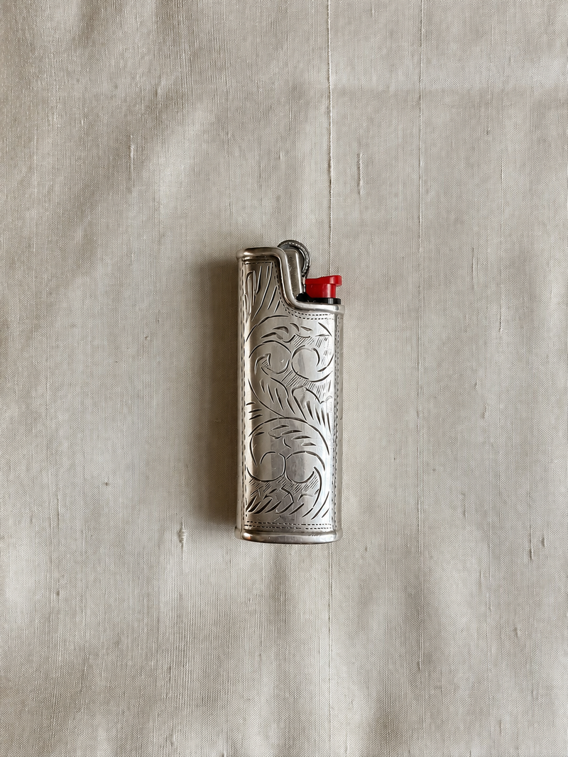 Engraved Silver Lighter Case