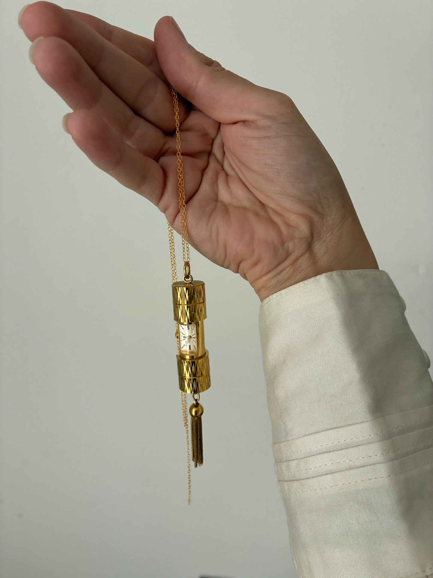 Vintage Swiss Condor Pendant Watch with Tassel & Chain