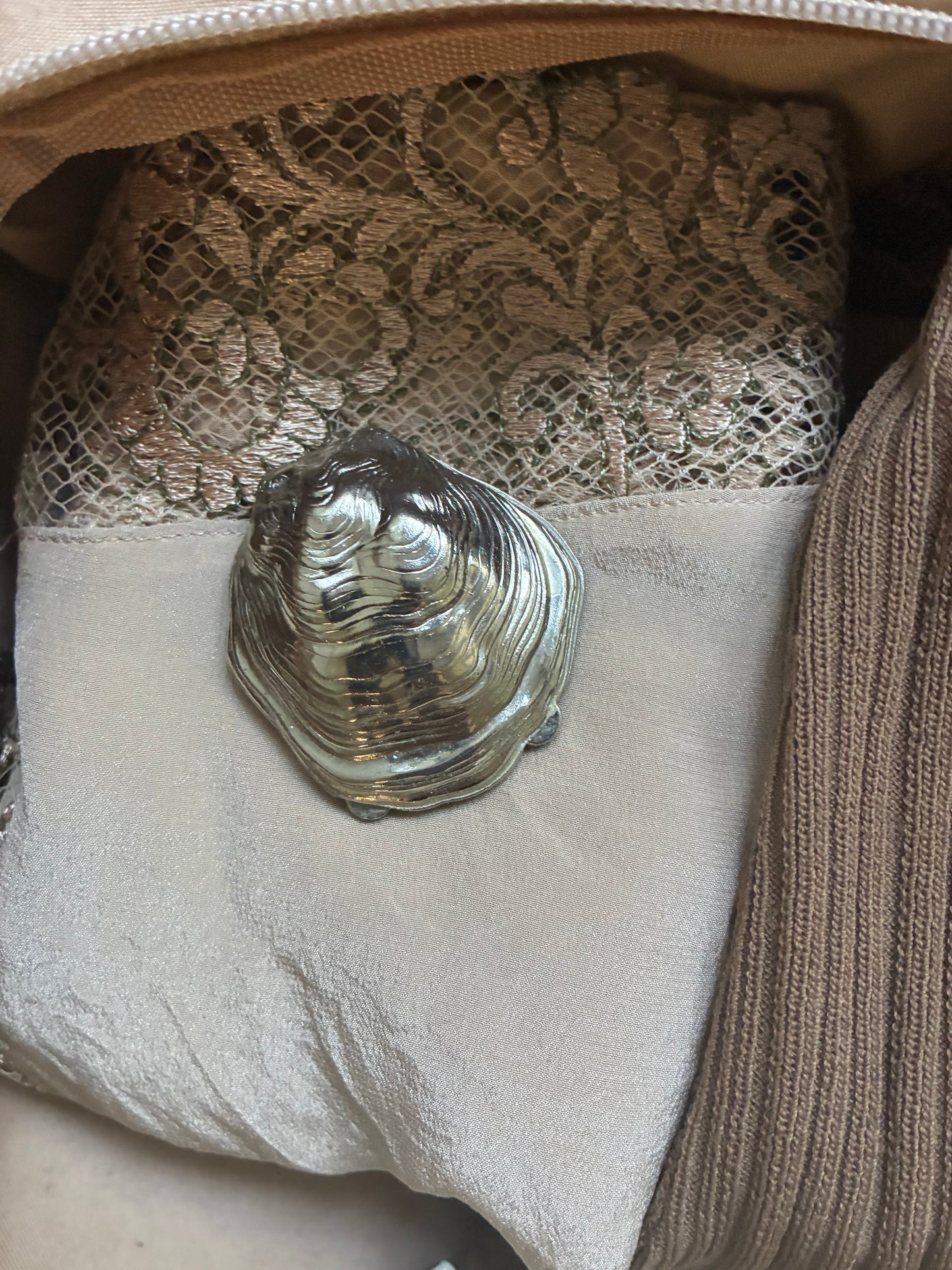 Vintage Silver Plated Oyster Pill Box