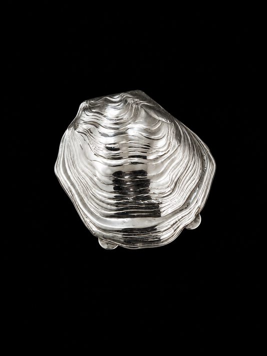 Vintage Silver Plated Oyster Pill Box