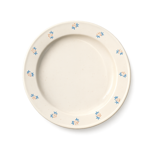Medium Cream Dish with Floral Rim