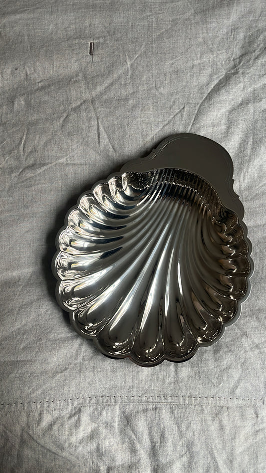 Massive Silver Plated Fleuron Dish