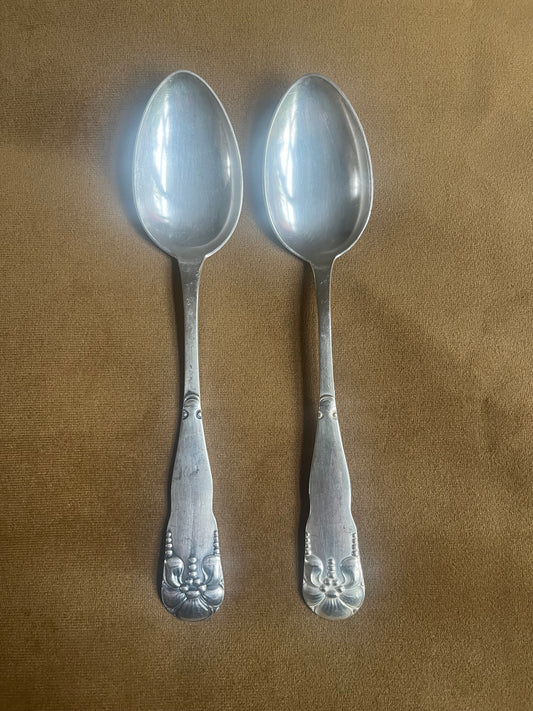 Stunning Flower-Embellished Silver-plated Soup Spoon