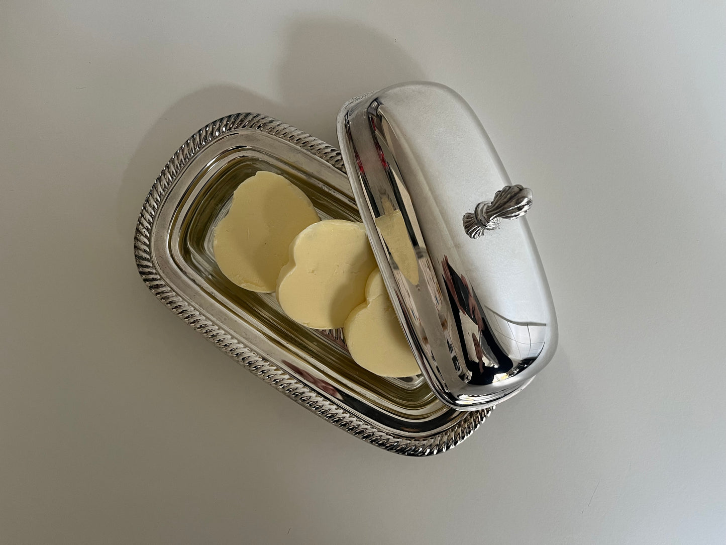 Silver Plated Shell Butter Dish