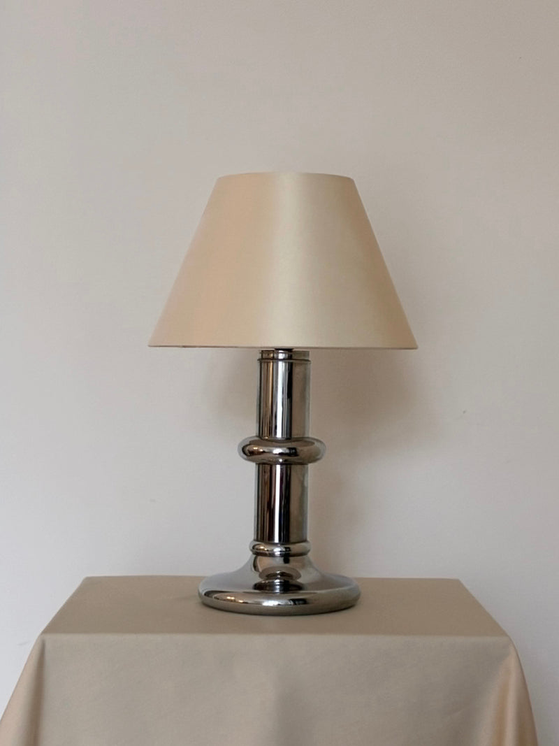 Sculptural Silver-Tone Lamp
