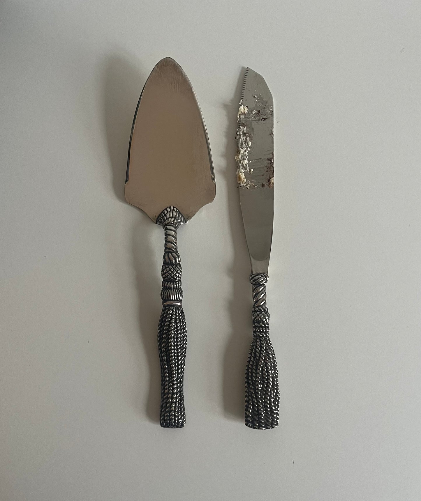 French Silver Plated “Rope” Cake Servers