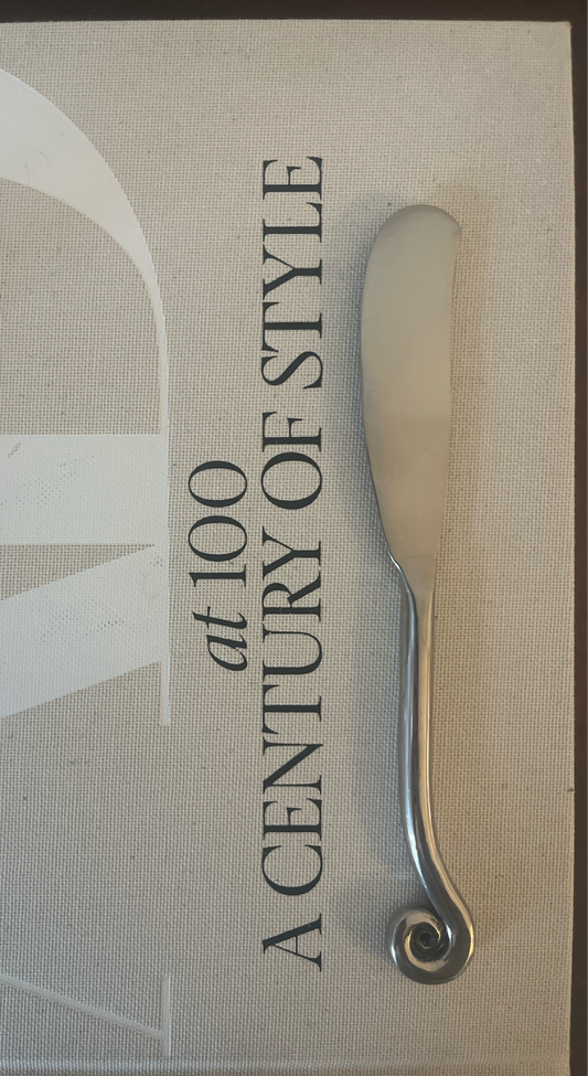 French Steel Swirl Butter Knife