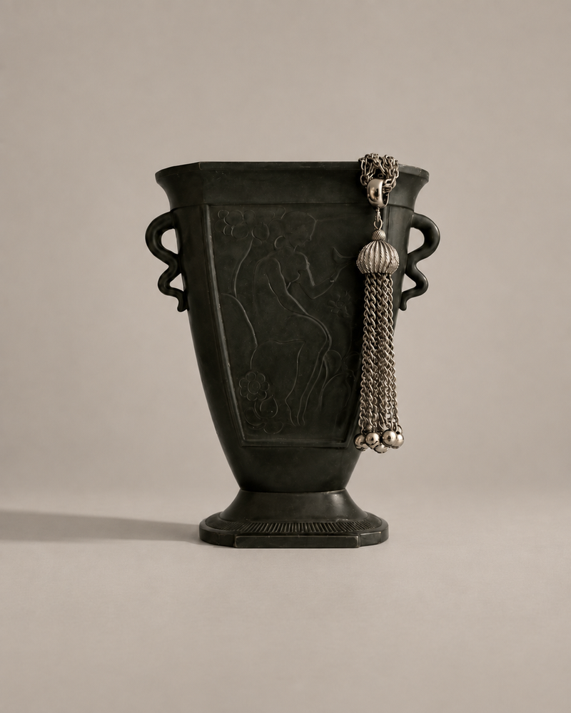 Figural Just Andersen Disko Metal Vase
