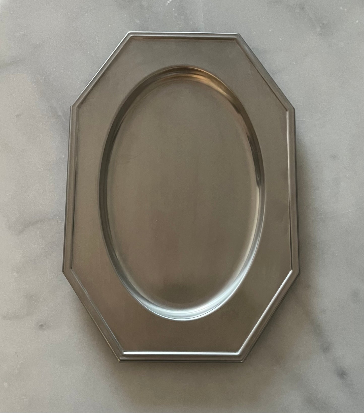 Large Art Deco Style Mat Steel Tray