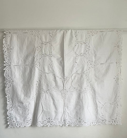 Vintage Italian Embroidered Table Cloth