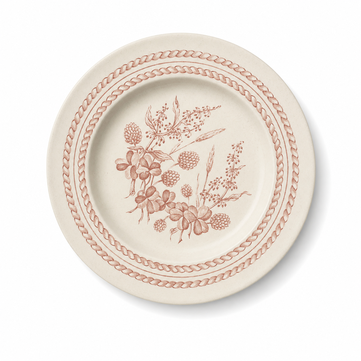 Small Cream Floral Dish