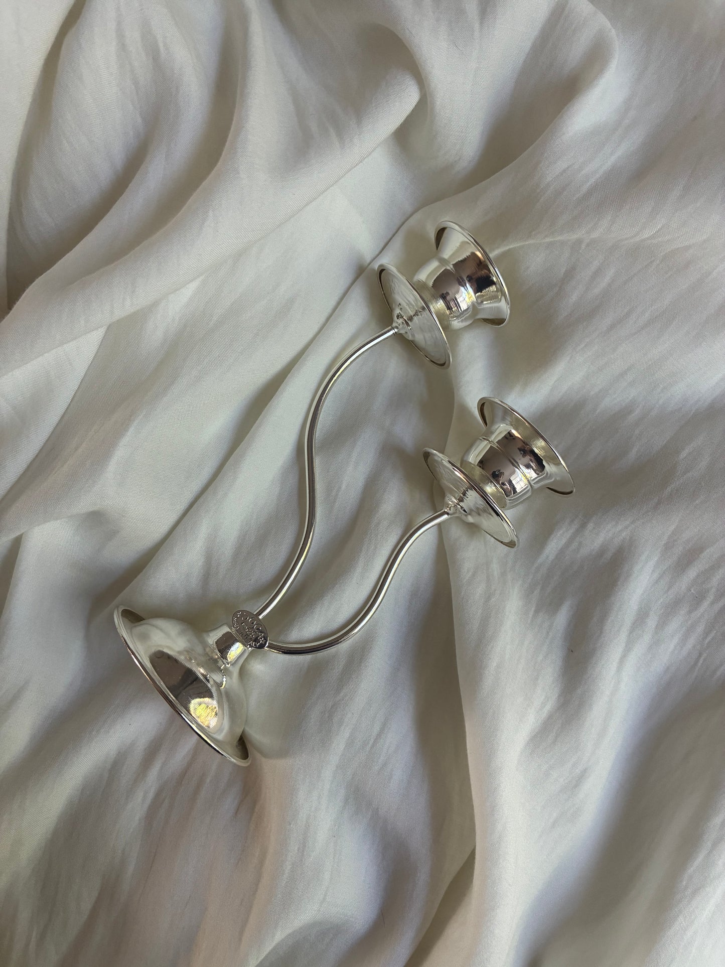 Vintage Silver Plated Double Candlestick