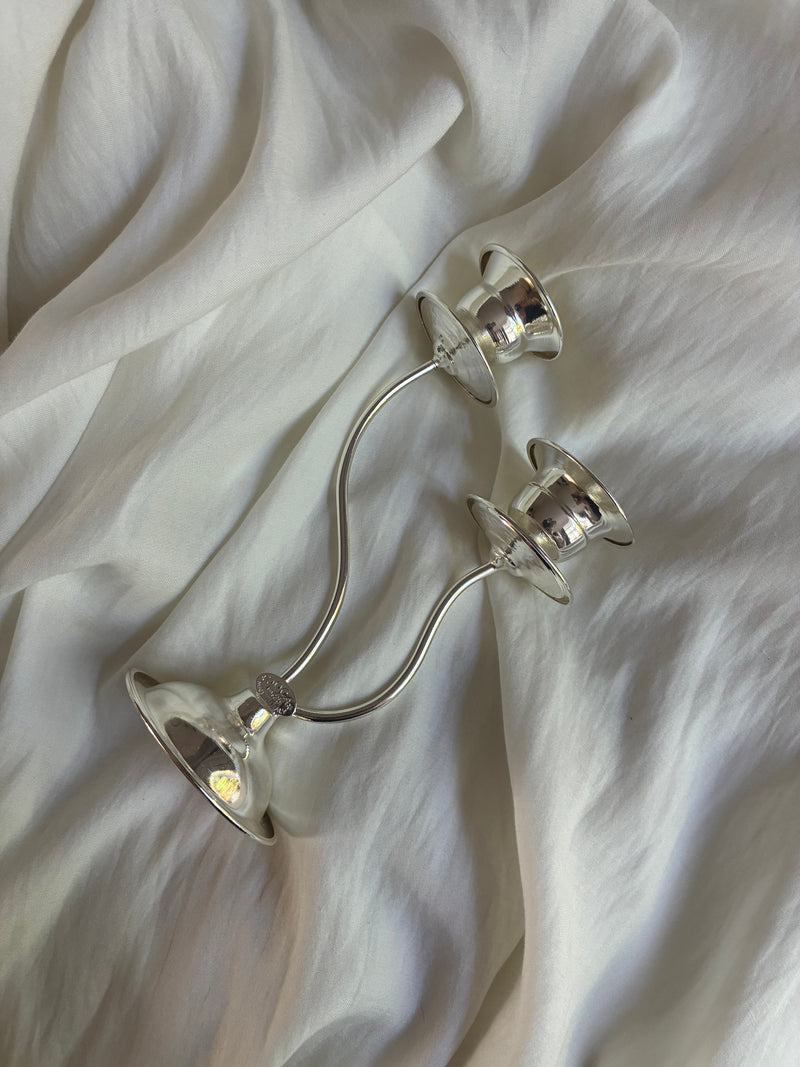 Silver Plated Double Candlestick