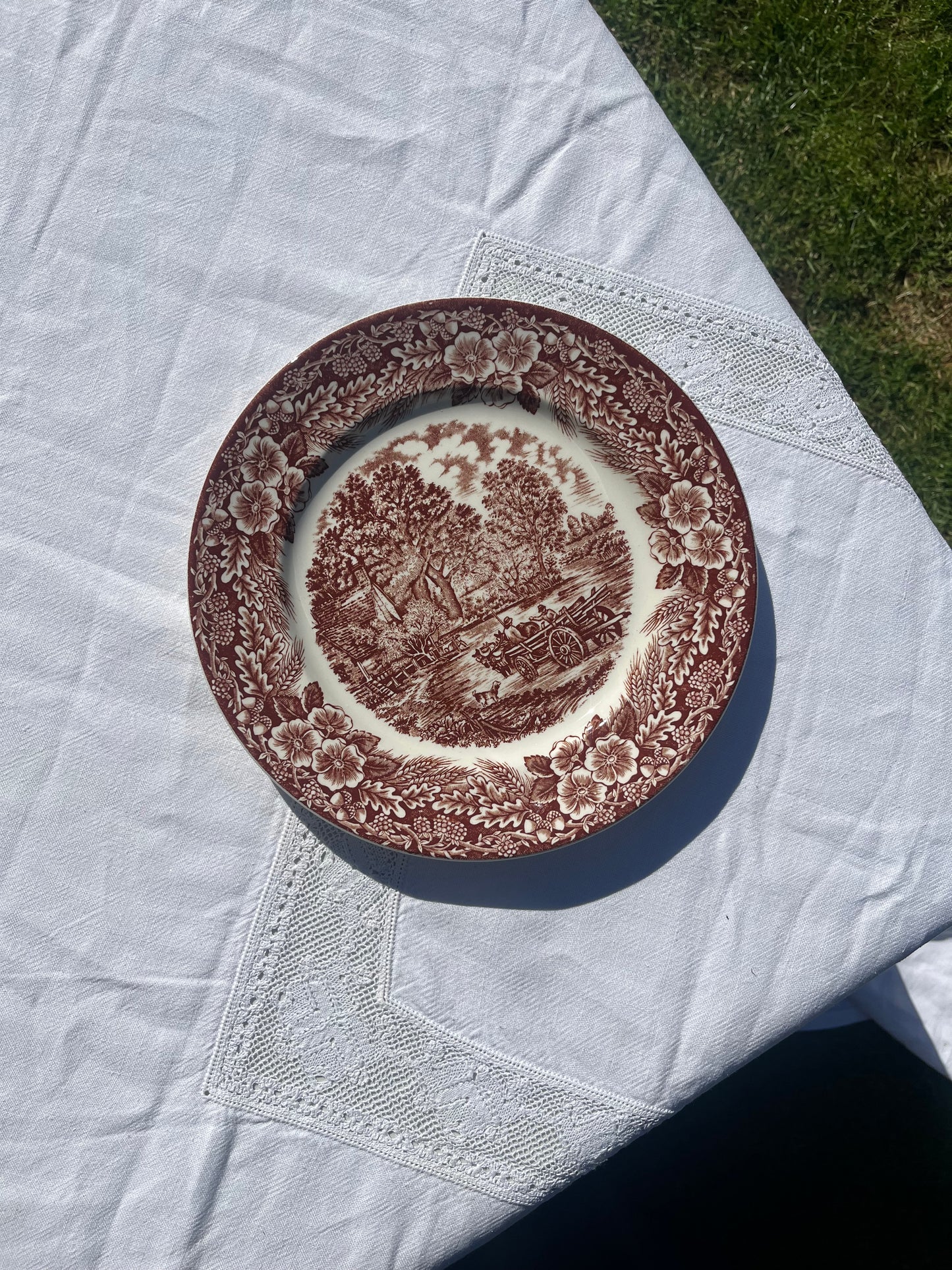 Large Vintage Floral Dish