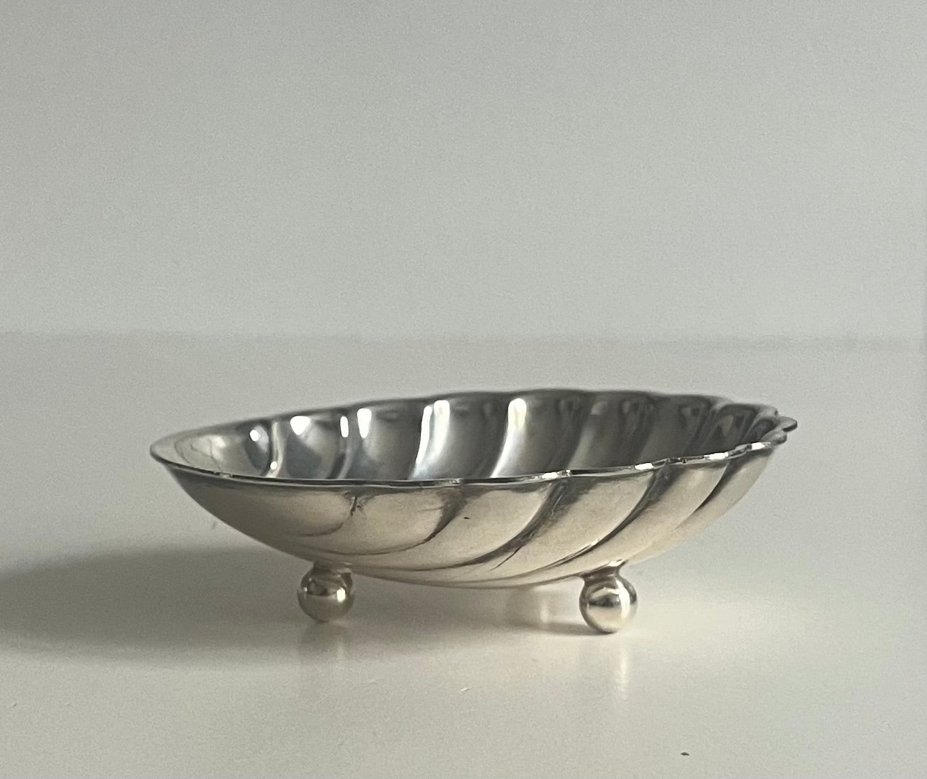 Silver Plated Footed Shell Trinket