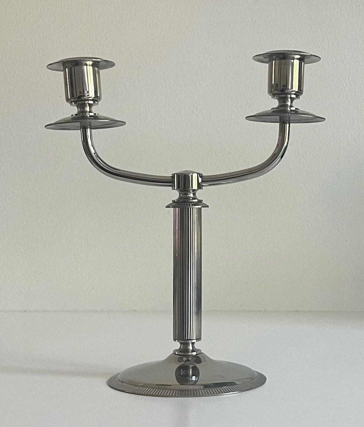 Double Steel Candleholder