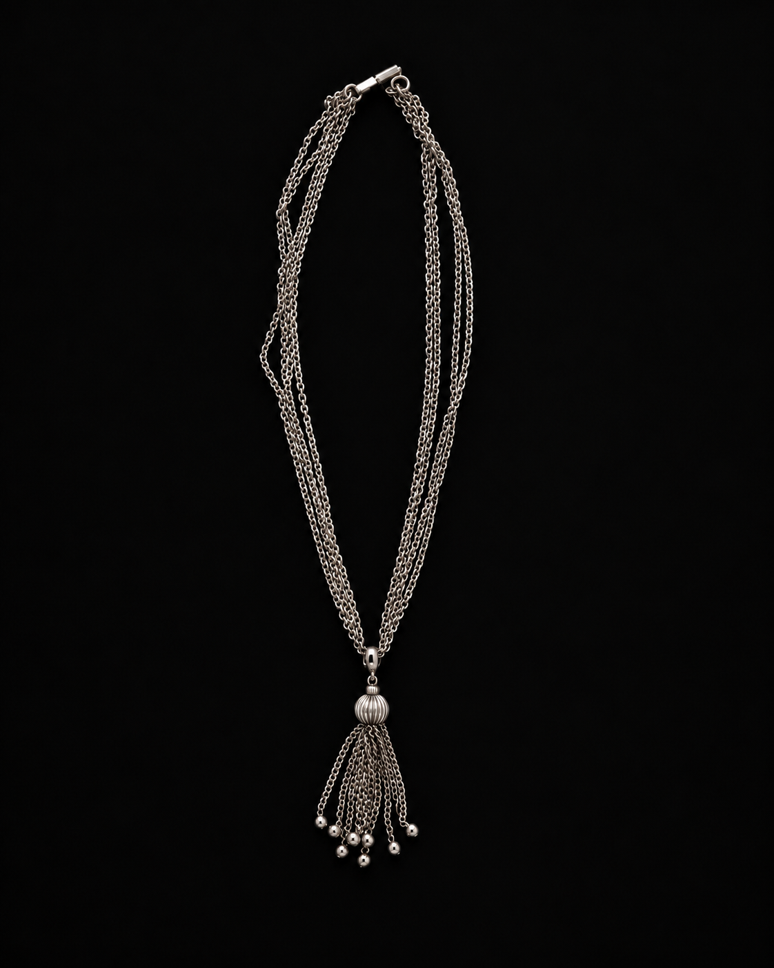 Vintage Steel Tassel Necklace