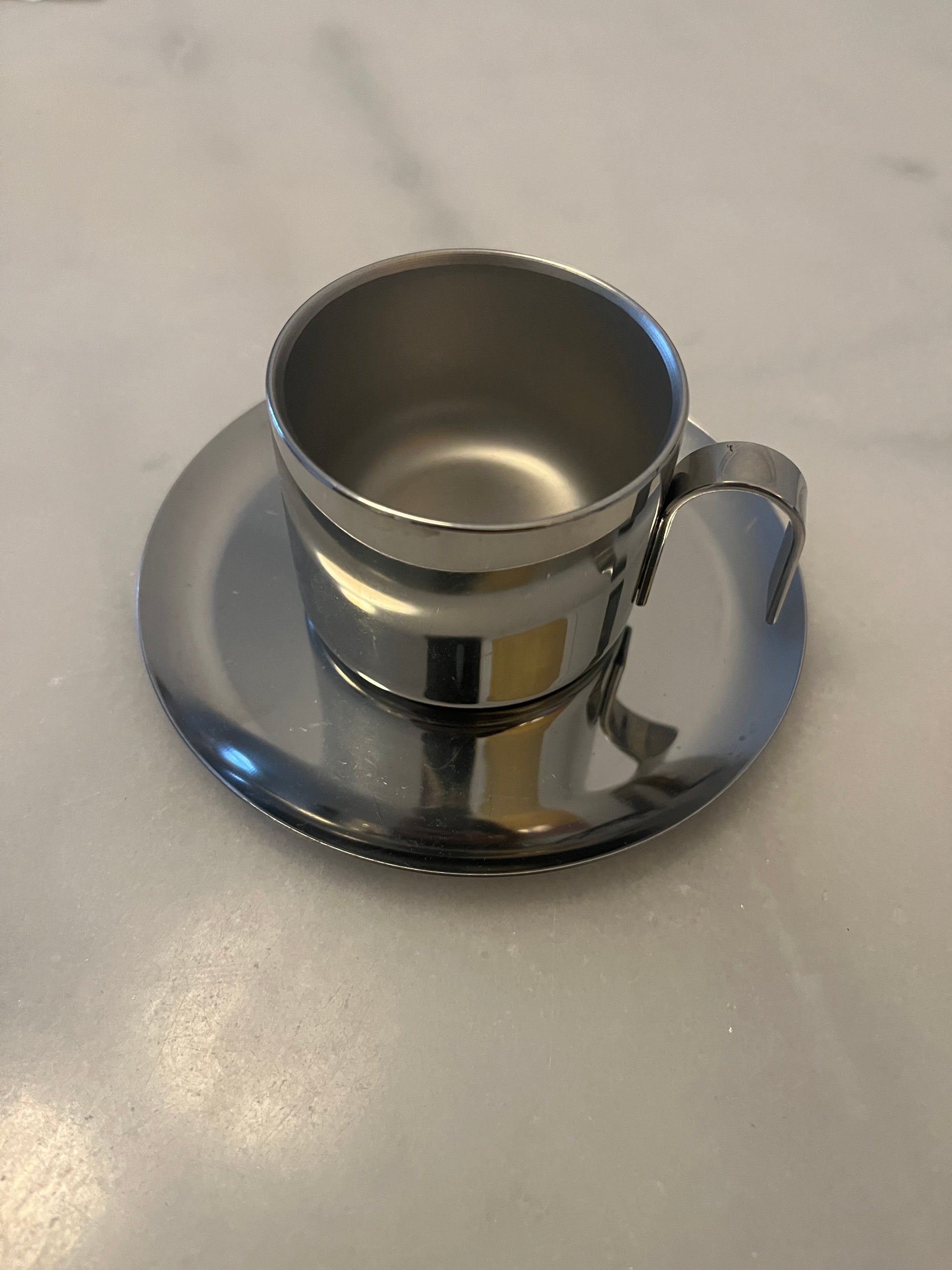 Japanese Stainless Steel Vintage INOX Double Walled Espresso Cups