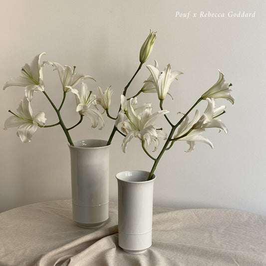 Mid-Century Bisque Porcelain Vases